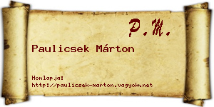Paulicsek Márton névjegykártya