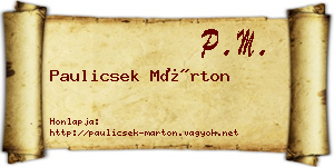 Paulicsek Márton névjegykártya